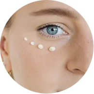 Close up of women's eye with Vitamin b3 Eye Cream